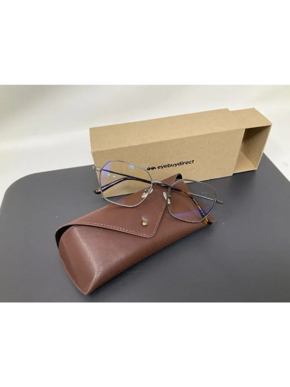 Eyebuydirect Kingston Eyeglasses Titanium Frame Gunmetal Geometric Eyeglasses 53